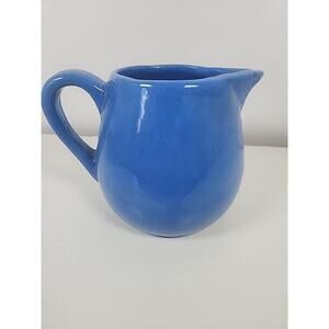 Antique UHL Pitcher Blue 235 Collectible USA Art Pottery 4 1/2 Tall Early 1900s